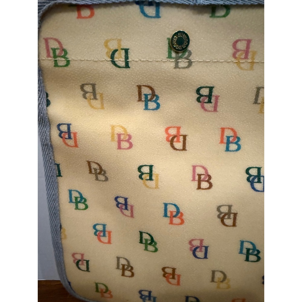Dooney & Bourke Vintage Rainbow Monogram Canvas Leather Organizer Insert Clutch - Picture 6 of 6
